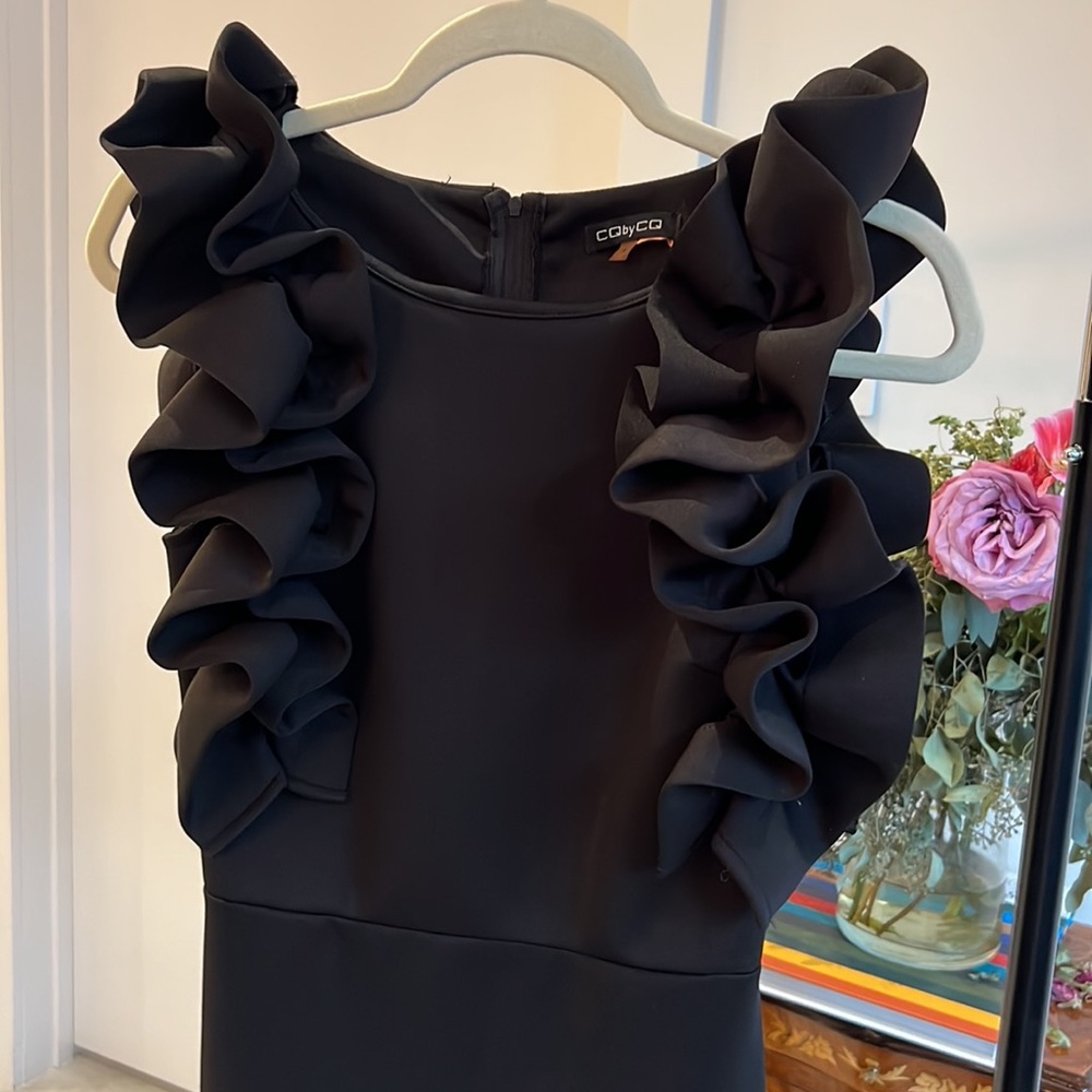 BLACK DRESS RUFFLE - Picture 3 of 4